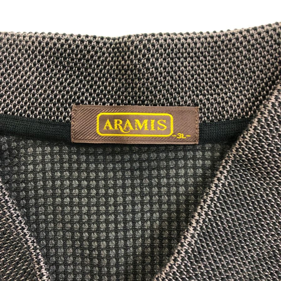 美品◆アラミス ハーフジップ 半袖トップス シアー素材 日本製 メンズ サイズ3L グレー ARAMIS 【AFB2】