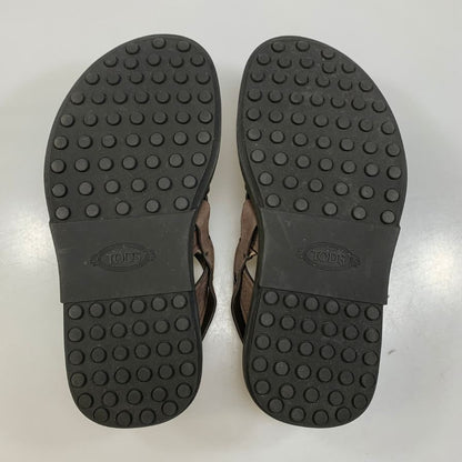 トッズ レザーサンダル ストラップ メンズ ブラウン サイズ5  TODS 約24.0cm【AFC1】