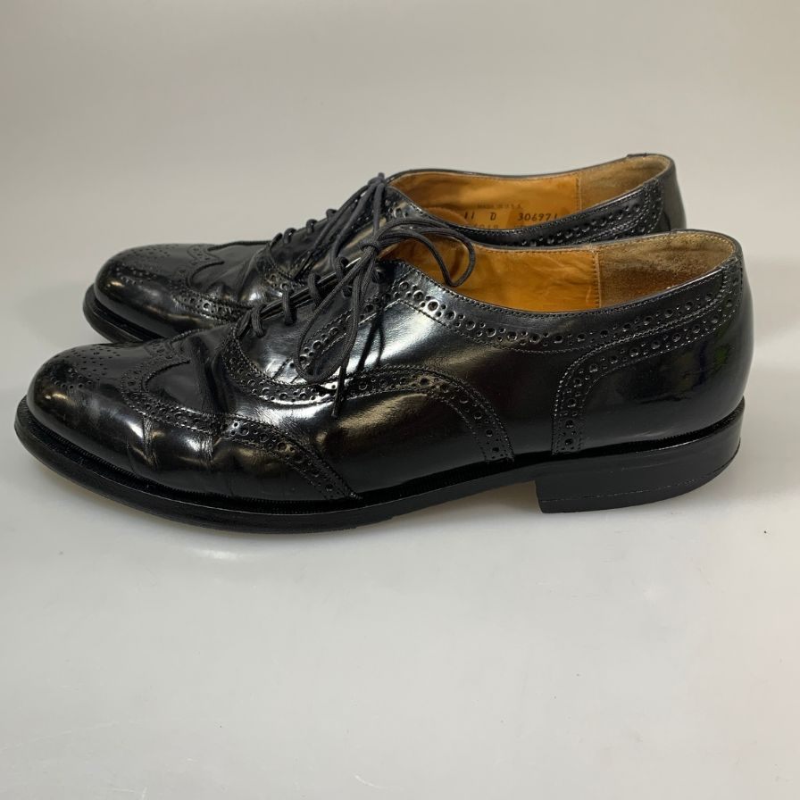コールハーン レザーシューズ ウイングチップ ガラスレザー ブラック サイズUS11D メンズ COLE HAAN 約28.5cm【PTM1】