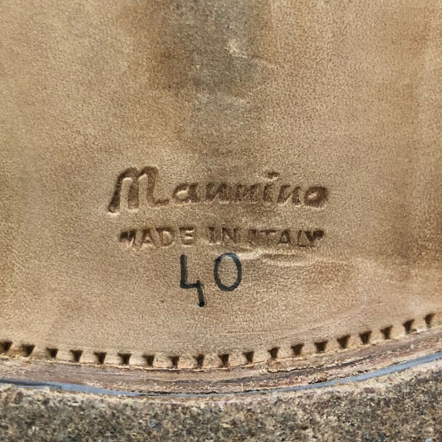 マンニーナ レザーシューズ コンビ オーストリッチ ブラウン×ベージュ メンズ サイズ40 MANNINA 約25.0cm【AFD3】