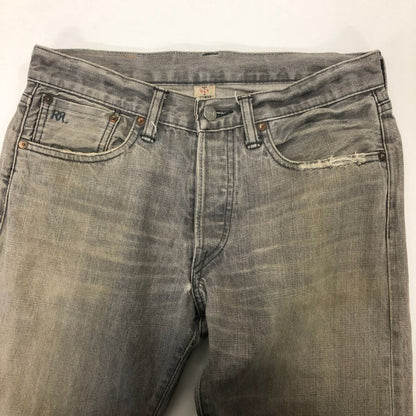 ダブルアールエル デニムパンツ ダメージ グレー メンズ サイズW30 L34 RRL 【AFB39】