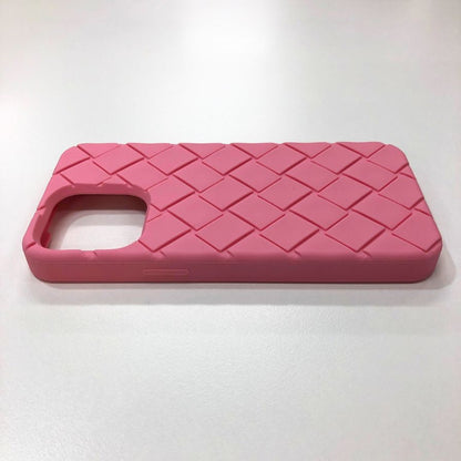 ボッテガヴェネタ iPhoneケース iPhone15ProMAX ラバー イントレチャート ピンク系 BOTTEGA VENETA【AFI18-3】【中古】