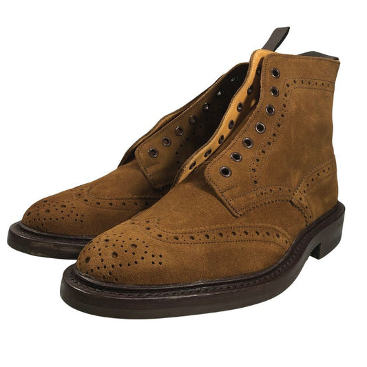 トリッカーズ M2508 ウィングチップ スウェード カントリーブーツ メンズ サイズ 7.5 ブラウン Tricker’ｓ ブーツ 約26.5cm【LA】【中古】