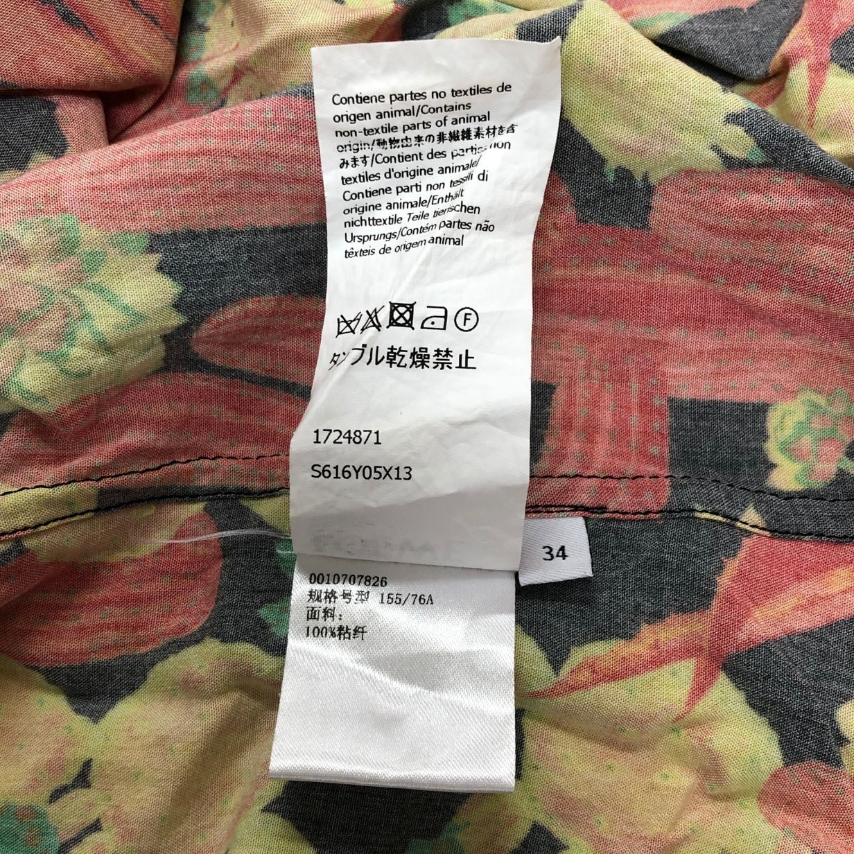 美品◆ロエベ×パウラズイビザ 長袖シャツ 総柄 レーヨン レディース サイズ34 LOEWE×Paulas Ibiza 【AFB27】