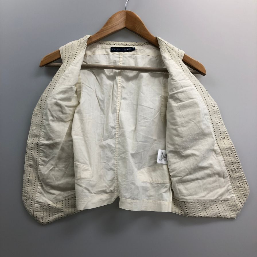 美品◆ラルフローレン ベスト シェルボタン ホワイト サイズ4 RALPH LAUREN 【AFB29】
