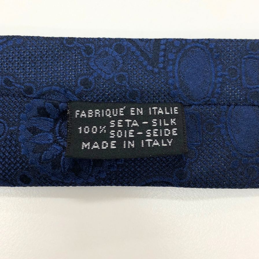 シャネル 総柄 ネクタイ ブルー メンズ イタリア製 CHANEL【AFI6