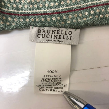 ブルネロクチネリ ポケットチーフ シルク グリーン系 BRUNELLO CUCINELLI【AFI5】【中古】