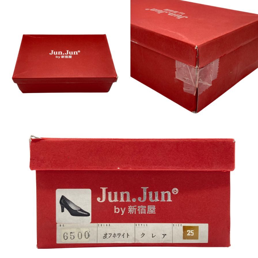 ジュンジュンバイ新宿屋 ハイヒール レザー 6500 ホワイト サイズ25cm レディース Jun.Jun by shinjukuya 約25.0cm【7-12】