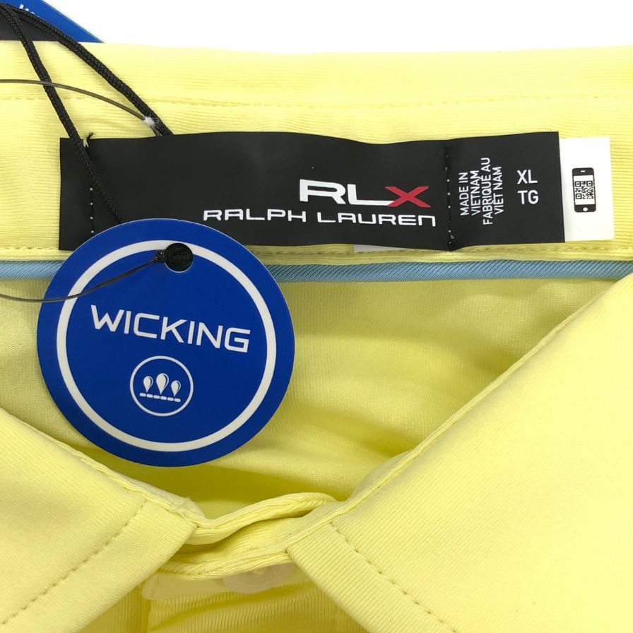 新品同様◆アールエルエックス ラルフローレン ポロシャツ 半袖 メンズ イエロー系 サイズXL RLX RALPH LAUREN 【AFB43】