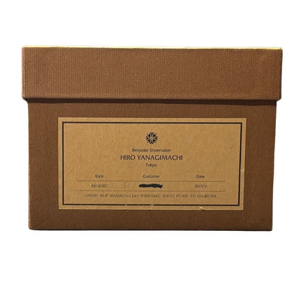 ヒロヤナギマチ レザーシューズ サイドエラスティック オーダー品 E014DBG 2015年製 ブラウン サイズUK5.5相当 HIRO YANAGIMACHI ビジネスシューズ 約24.0cm【LA】【中古】
