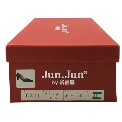 ジュンジュンバイ新宿屋 ハイヒール レザー カーフ 6211 グレー サイズ24.5cm レディース Jun.Jun by shinjukuya 約24.5cm【7-11】
