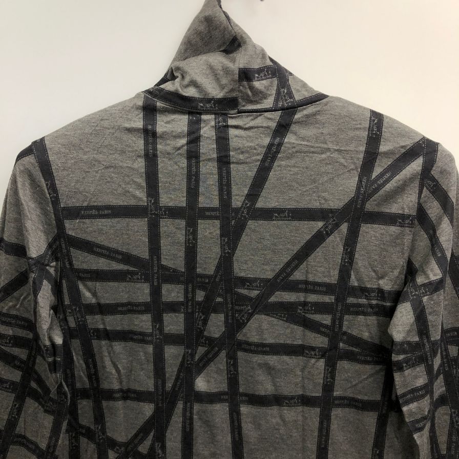 美品◆エルメス マルジェラ期 長袖Tシャツ ハイネック ボルデュック グレー レディース サイズL HERMES 【AFB41】