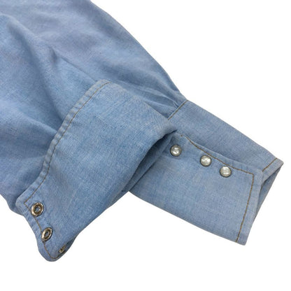 美品◆シアーズ 70S 三角タグ シャンブレーシャツ ブルー系 メンズ サイズ15.5 Sears 【AFB9】