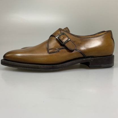 ベルルッティ カーフレザー シングルモンクストラップ ビジネスシューズ メンズ サイズ6.5 ブラウン Berluti 約25.0cm【AFD3】