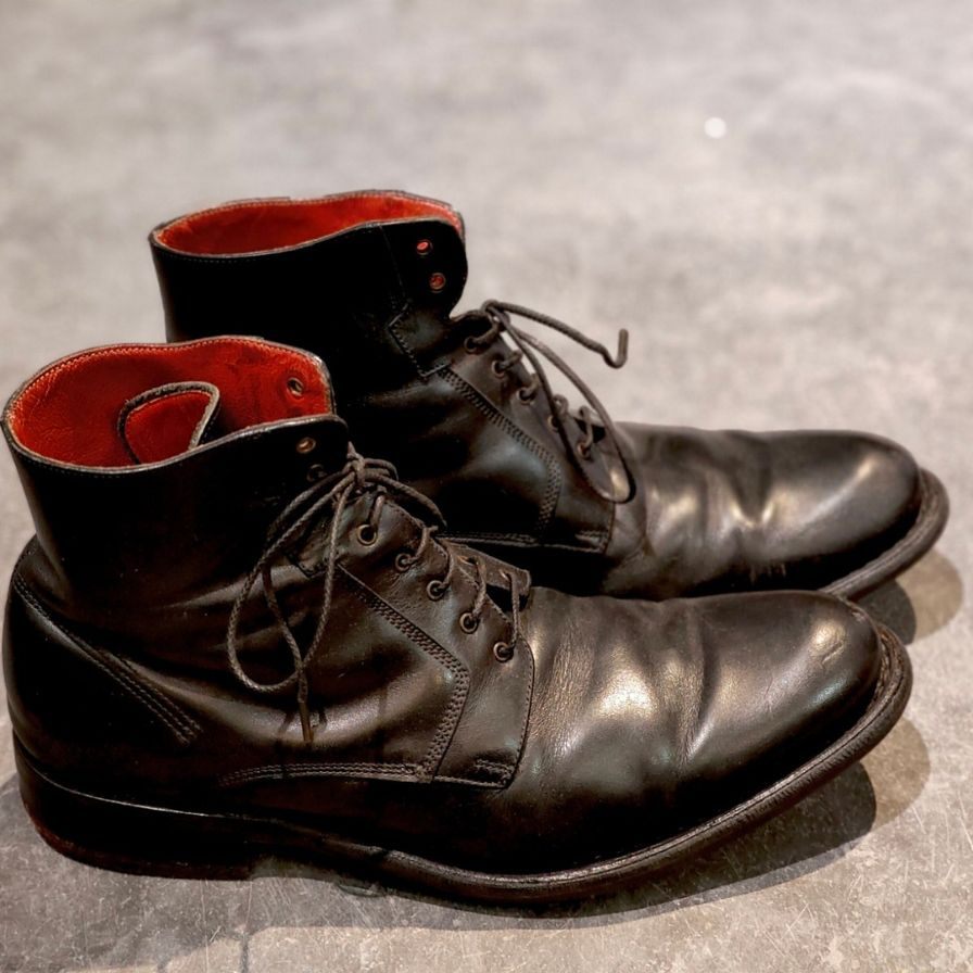 パラブーツ レースアップブーツ プレーントゥ カーフ ブラック サイズUK6 メンズ PARABOOT ブーツ 約25.5cm【LA】【中古】
