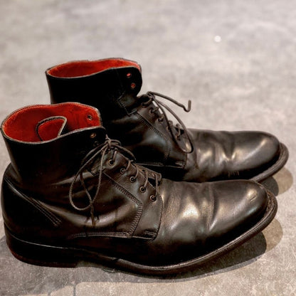 パラブーツ レースアップブーツ プレーントゥ カーフ ブラック サイズUK6 メンズ PARABOOT ブーツ 約25.5cm【LA】【中古】