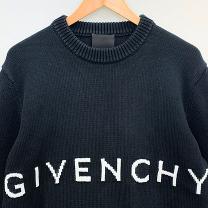 美品◆ジバンシィ セーター 現行 ロゴ4G ブラック サイズL メンズ GIVENCHY 【AFB33】