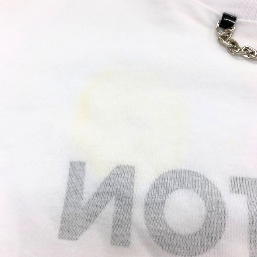 中古◆ルイヴィトン チェーン ロゴ 半袖Tシャツ レディース サイズS ホワイト RW211W LCT FITS02 LOUIS VUITTON 【AFB21】