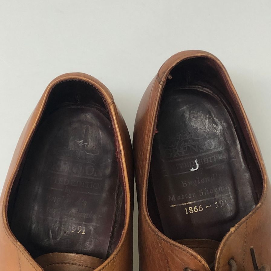 グレンソン ストレートチップ カーフ 6321 ブラウン サイズUK7.5EE GRENSON 約26.0cm【AFC30】