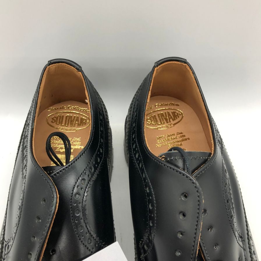 ソロヴェアー レザーシューズ LWB ブローグ ブラック メンズ サイズ6 SOLOVAIR 約25.0cm【AFD8】