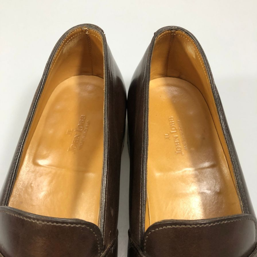 ジョンロブ ローファー フルストラップ フェンコート 4098ラスト レザー メンズ ブラウン サイズ6.5E JOHN LOBB FENCOTE ローファー 約25.5cm【LA】【中古】