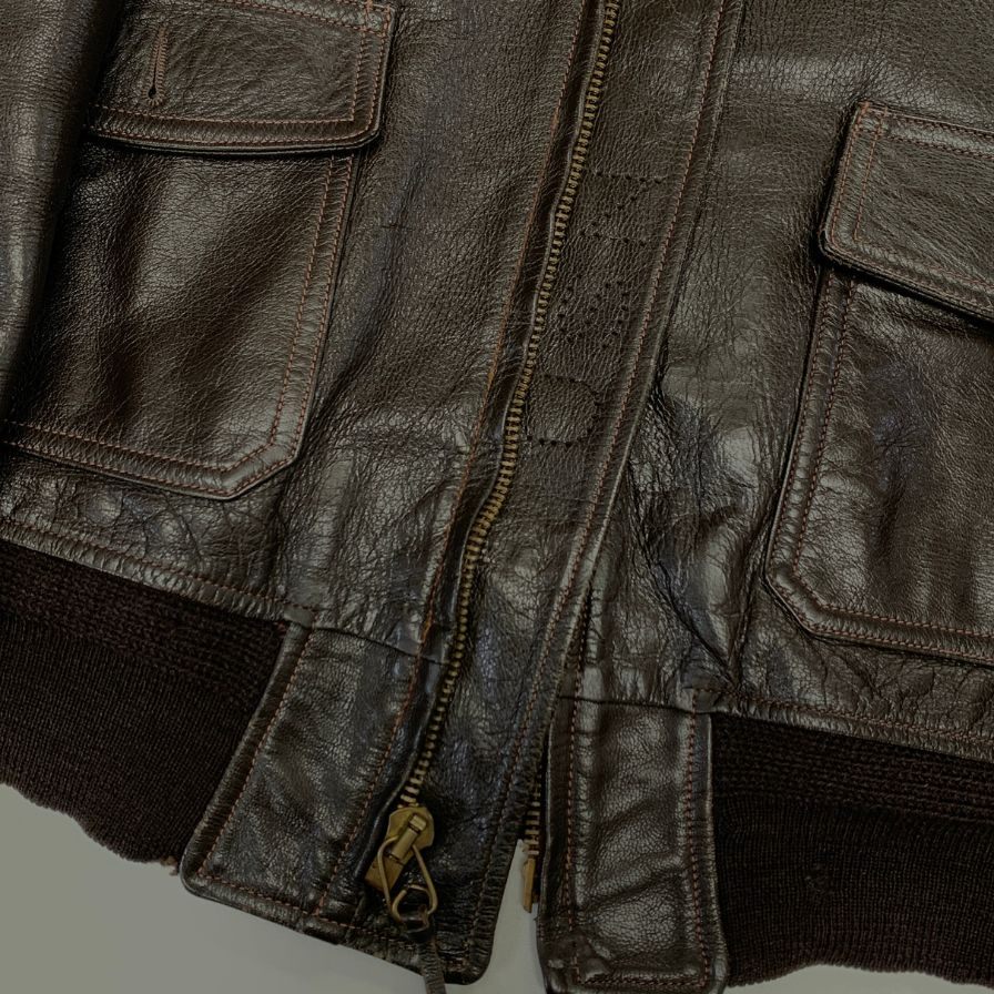 極美品◆ザリアルマッコイ フライトレザージャケット Type G-1 メンズ ブラウン サイズ38 THE REAL McCOY’S 【AFG1】