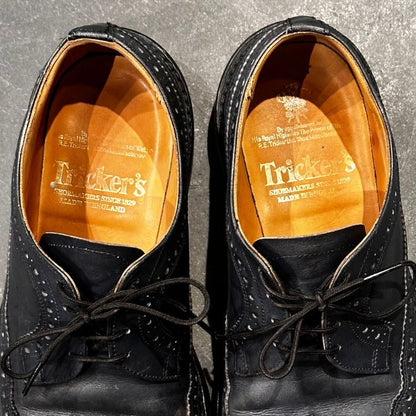 トリッカーズ レザーシューズ ロングウイングチップ M5164 ネイビー メンズ サイズUK7 Tricker’s ビジネスシューズ 約25.5cm【LA】【中古】