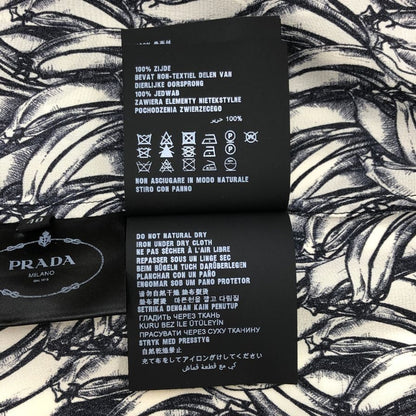 極美品◆プラダ 18SS 七分丈シャツ 総柄 シルク サイズ40 レディース PRADA 【AFB6】