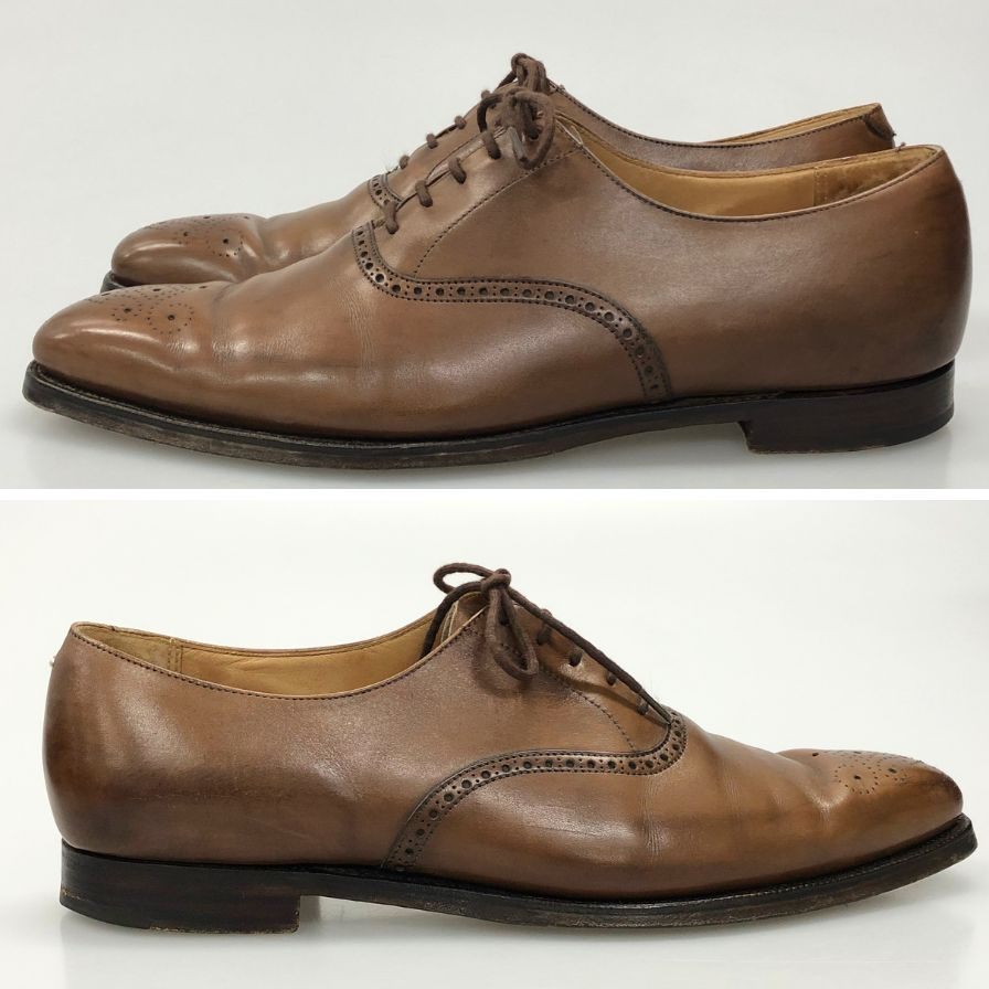 クロケット&ジョーンズ オックスフォードシューズ エッジウェア メダリオン 348ラスト ブラウン サイズUK8E CROCKETT&JONES EDGWARE  約26.5cm【LA】【中古】