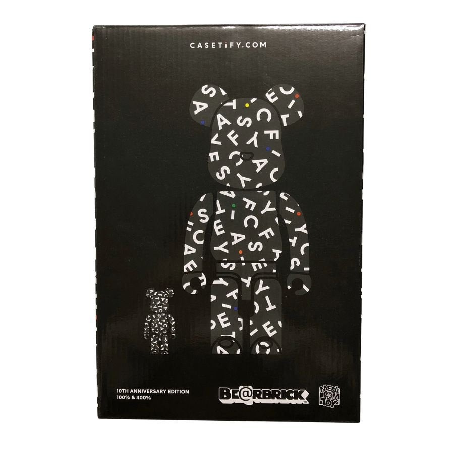 ベアブリック × ケースティファイ メディコムトイ ブラック BE@RBRICK × CASETiFY 10th Anniversary【AFI19】【中古】