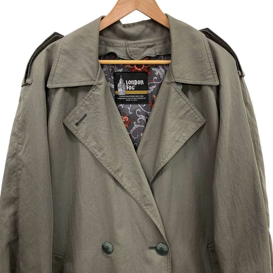 中古◆ロンドンフォグ バルカラーコート 70S ライナー付き USA製 カーキ メンズ サイズ8 LONDON FOG 【AFA19】