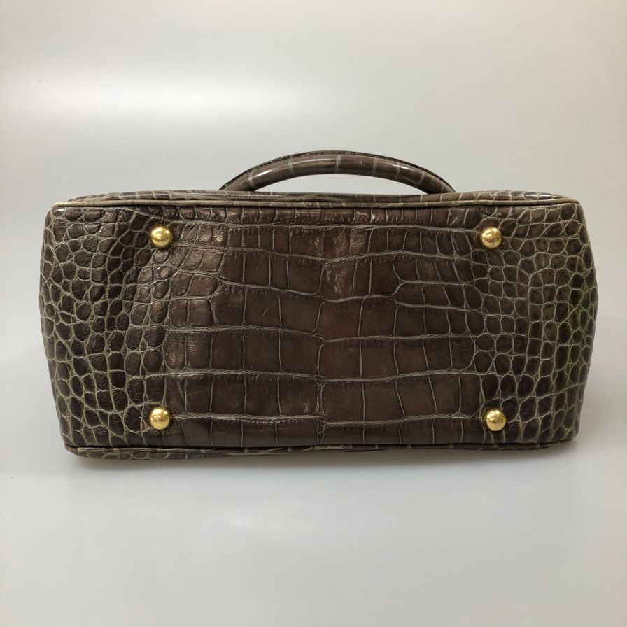 ジェイ&エム デヴィッドソン VIVI ヴィヴィ ハンドバッグ クロコ型押し レディース ブラウン J&M DAVIDSON【AFE8】