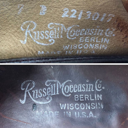 ラッセルモカシン チャッカブーツ スポーティングクレー スエード レザー 切替 2トーン ブラウン ベージュ メンズ サイズ US7B RUSSELL MOCCASIN 約25.0cm【AFC7】