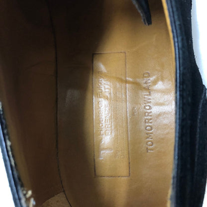 ヒデタカフカヤ トゥモローランド レザーシューズ パンチドキャップトゥ スエード ブラック  サイズ40 Hidetaka Fukaya TOMORROWLAND 約25.5cm【AFC34】