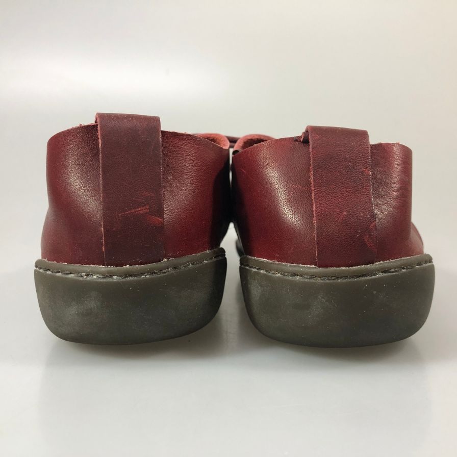 トリッペン レザーシューズ プレーントゥ アンラインド バーガンディ メンズ サイズ39 trippen 約25.0cm【AFC43】