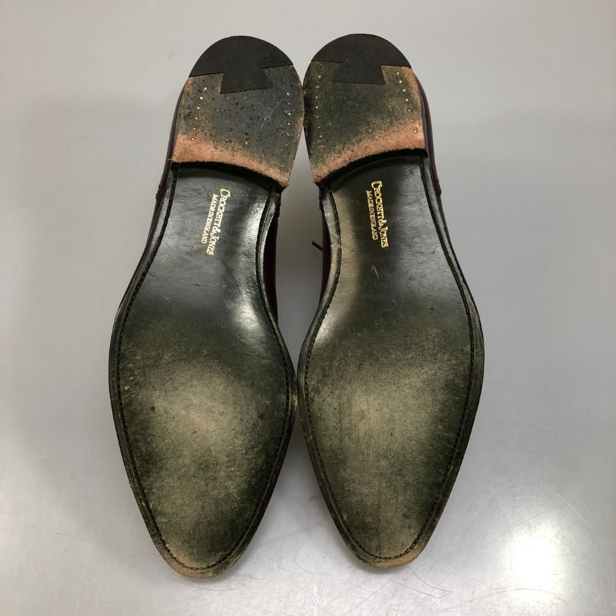 クロケット＆ジョーンズ リンジー メンズ  バーガンディ サイズUK6.5E Crockett & Jones ビジネスシューズ 約25.5cm【LA】【中古】