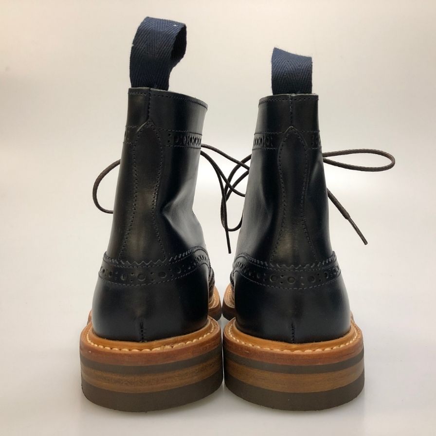 トリッカーズ M2508 ウィングチップ カントリーブーツ メンズ サイズ 8ハーフ ネイビー Tricker’ｓ ブーツ 約27.5cm【LA】【中古】