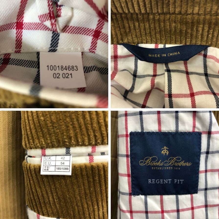ブルックスブラザーズ 2B テーラードジャケット コーデュロイ エルボーパッチ ブラウン メンズ サイズ42R Brooks Brothers【LA】