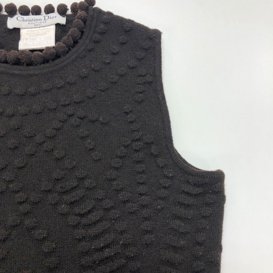 中古◆クリスチャンディオール ブティック ジョンガリアーノ期 ニットセットアップ ウール レディース ブラウン サイズ４Christian Dior 【AFB11】