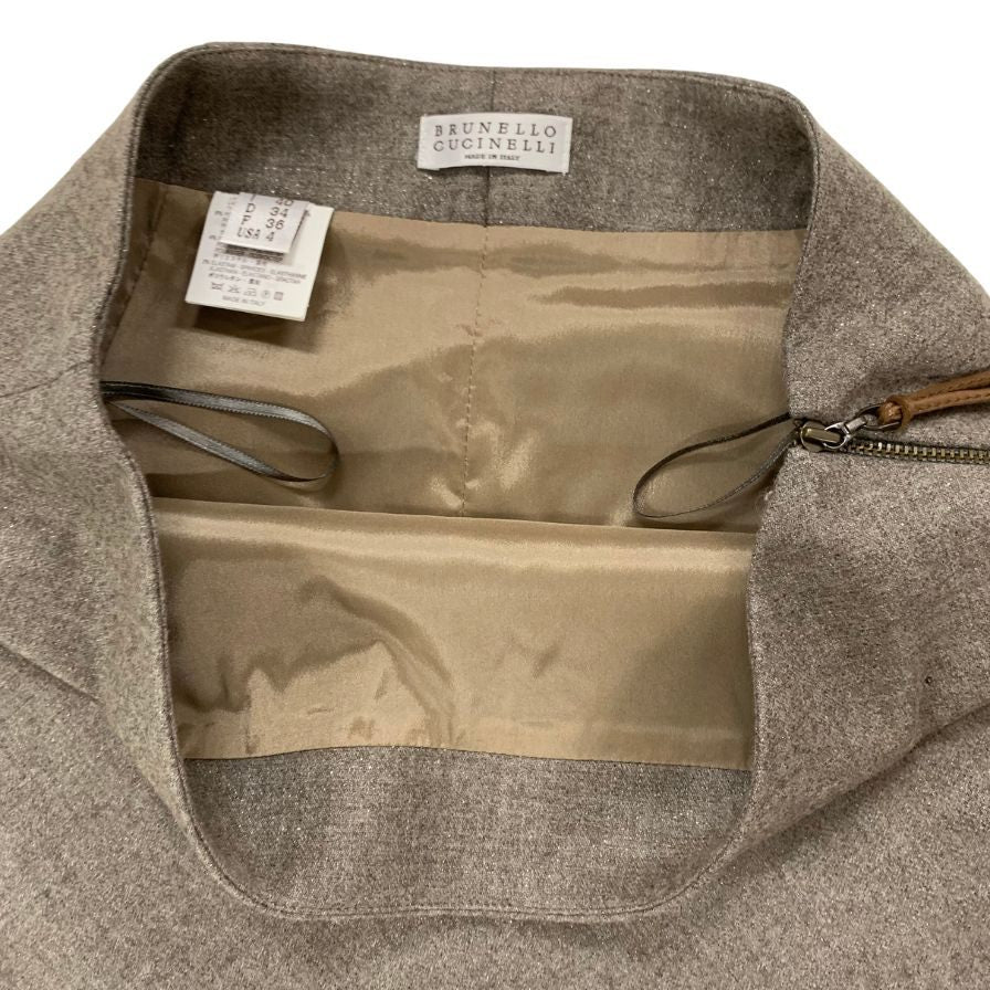 ブルネロクチネリ スカート ウール混 サイズ4 グレー系 レディース BRUNELLO CUCINELLI【AFB2】