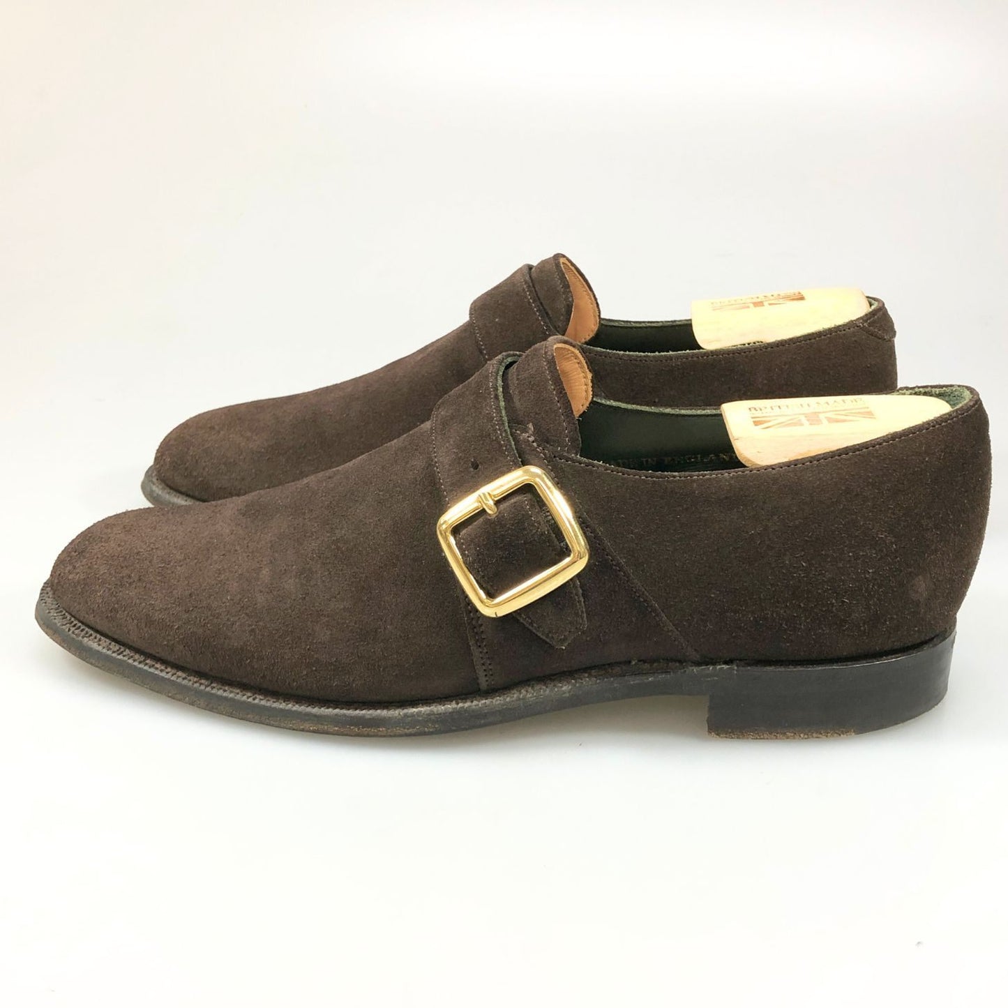 ジョセフチーニー レザーシューズ シングルストラップ スエード WALTER メンズ サイズUK7.5 ブラウン JOSEPH CHEANEY 約26.5cm【AFC41】