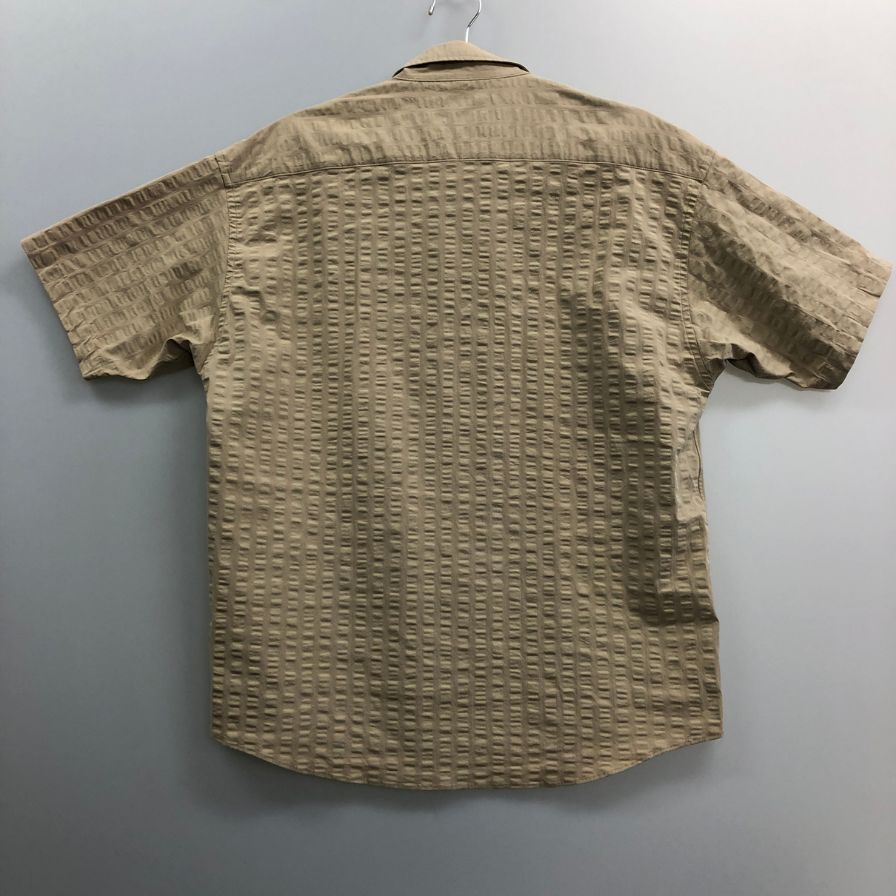 極美品◆ダブルタップス 221GWDT-SHM02 ボタンダウン シアサッカー半袖シャツ ベージュ サイズ2 メンズ Wtaps BD SUCKER 【AFB43】