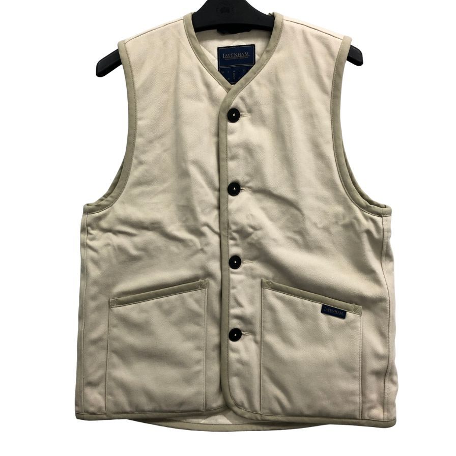 極美品◆ラベンハム キルティングべスト SLJ4038 イギリス製 ホワイト サイズ38・M LAVENHAM 【AFB2】