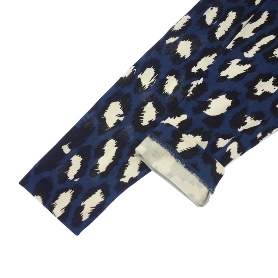 美品◆ダイアン フォン ファステンバーグ 長袖カットソー シルク 総柄 ブルー系 サイズ0 DIANE VON FURSTENBERG 【AFB33】