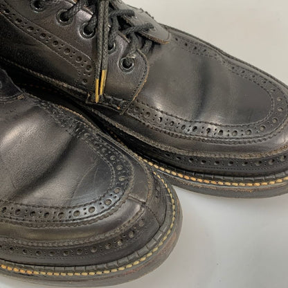 フットザコーチャー ブーツ レザー ブローグ モカシン ブラック サイズ8 メンズ foot the coacher 約26.0cm【PTM2】