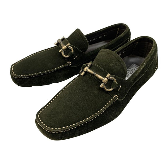 フェラガモ ドライビングシューズ スエード PARIGI ブラック UK8.5 メンズ Ferragamo 約26.5cm【AFD9-2】