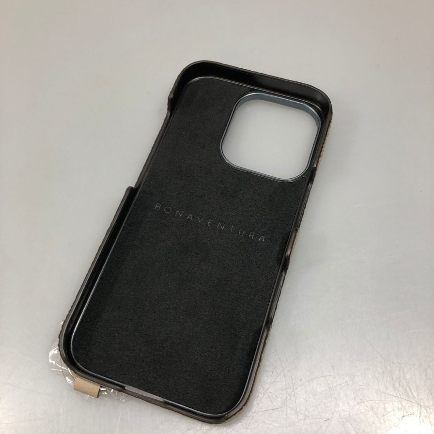 ボナベンチュラ iphoneケース 16PRO対応 リング付き グレージュ シルバー金具【AFI28】【中古】