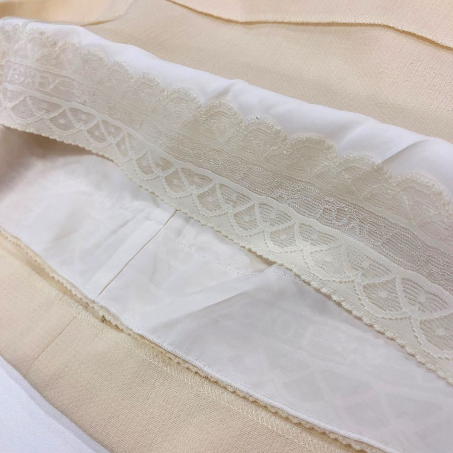 中古◆デイジーリン フォー フォクシー  ワンピース  裾リボンあしらい 32456 レディース サイズ 38 ベージュ DAISY LIN for FOXEY 【AFB44】