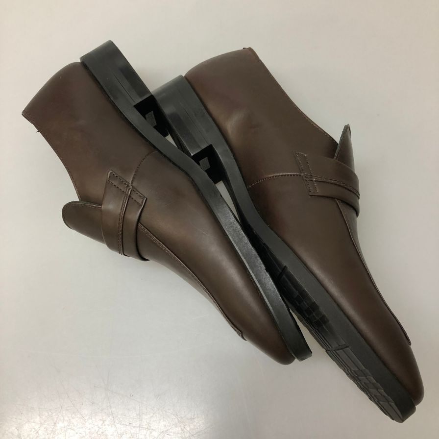 バーバリー コインローファー カーフ スクエアトゥ メンズ ブラウン サイズ24.5cm BURBERRY 約24.5cm【AFD6】