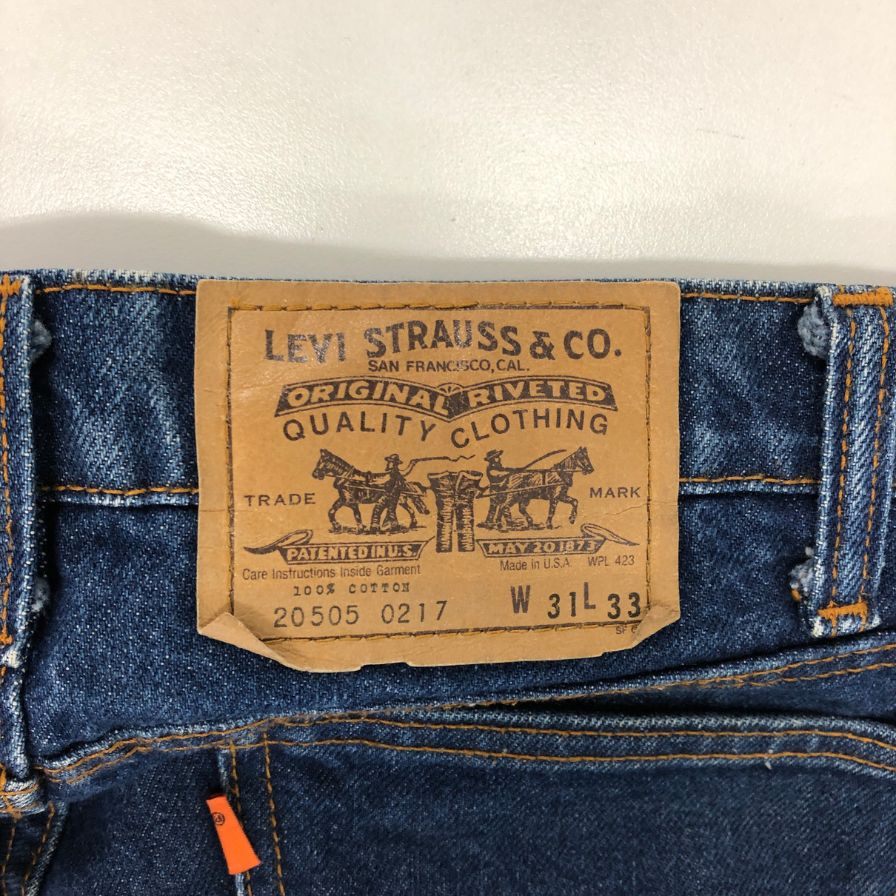 リーバイス デニム 20505-0217 90S オレンジタブ ボタン裏206 USA製 インディゴ メンズ W31 L33 LEVI’S 【AFB20】